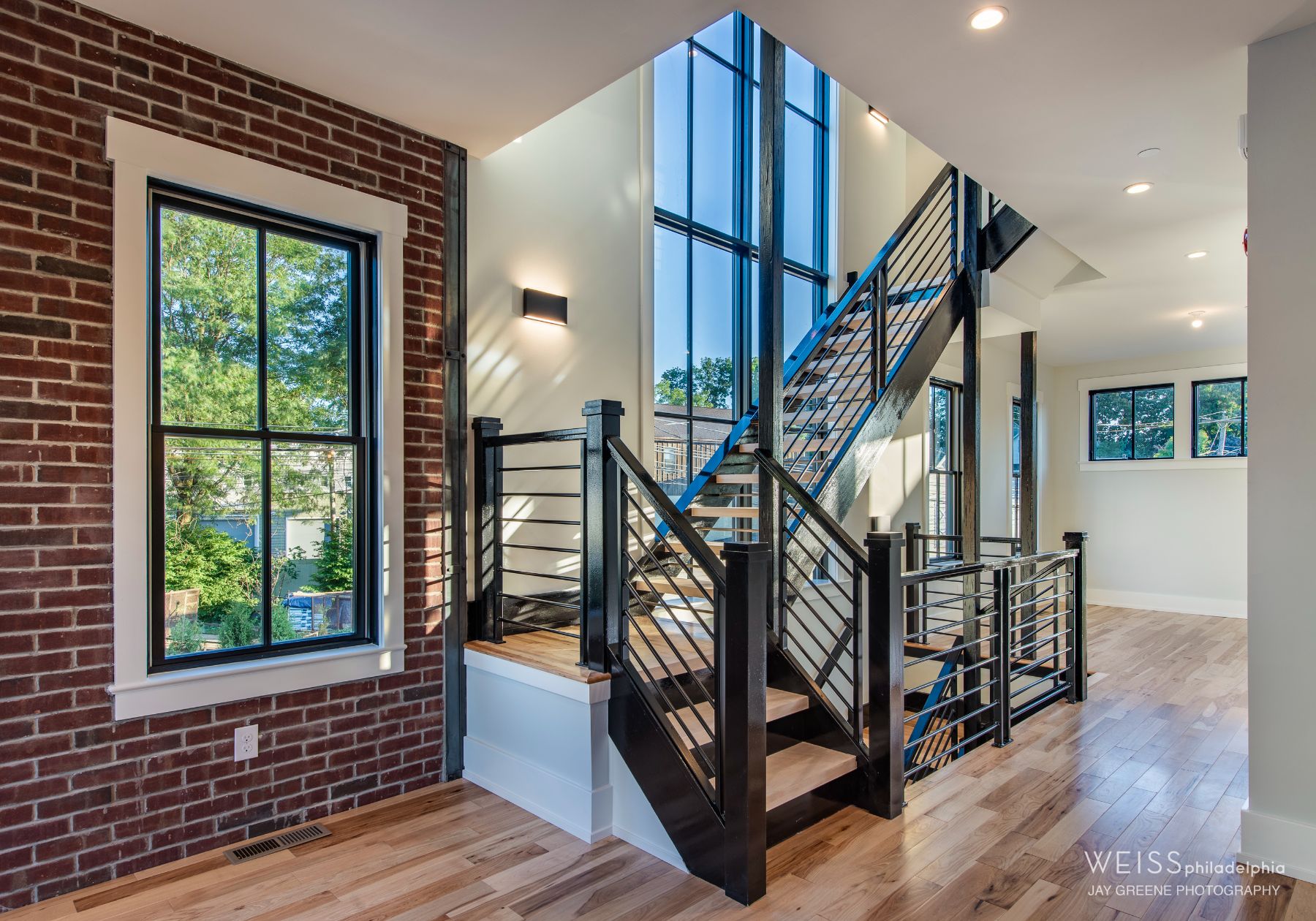 Staircase and Brick - design home studios - best home builder Philadelphia pa